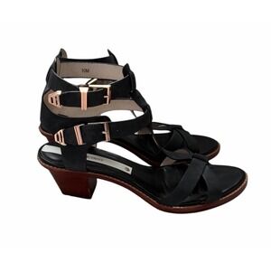 Matt Bernson Crisscross Gladiator Sandals Black Women's Size 10M